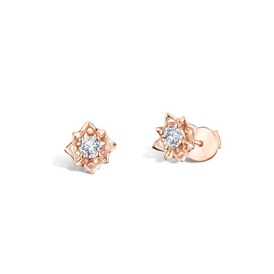 Boucles d'oreilles Mauboussin Ma Reine d'Amour N°1 en or rose et diamants